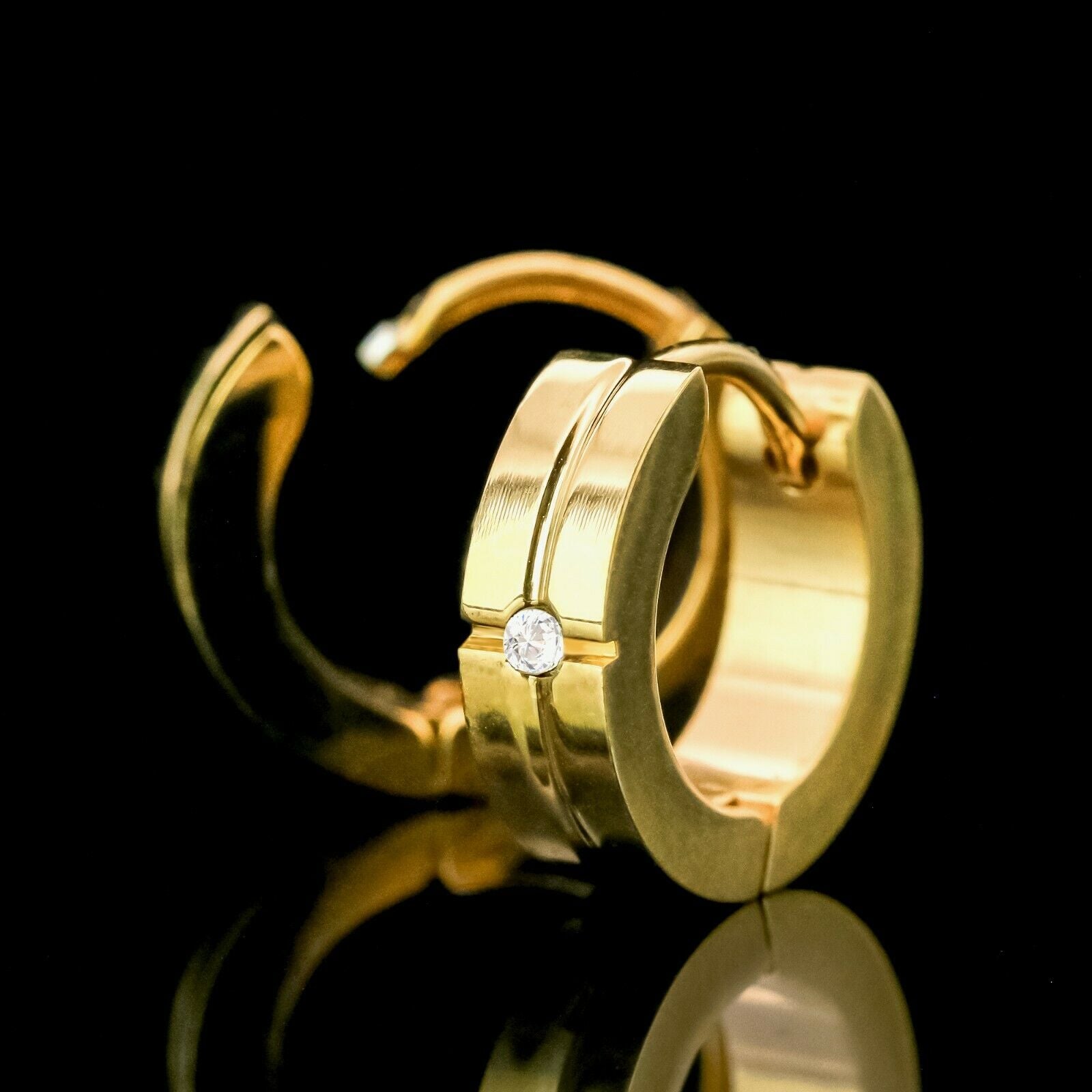 AAA Small Stone 18k Gold Stainless Steel Earring