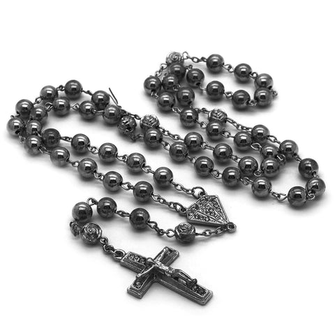 GRAY DIAMOND SHAPE ROSARY
