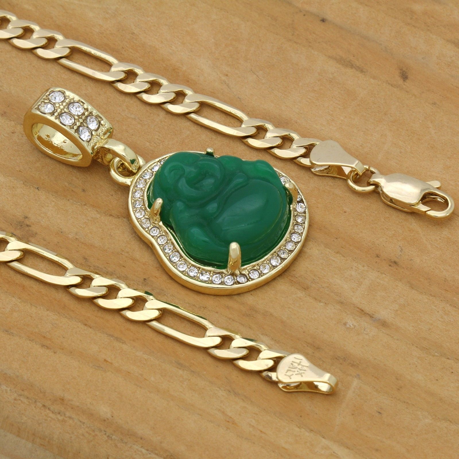BUDDHA PENDANT ON FIGARO CHAIN