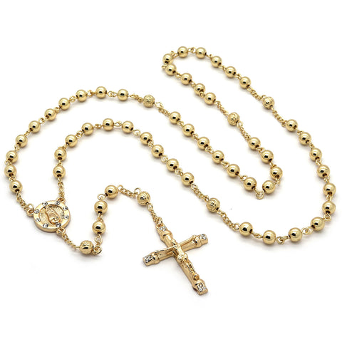 GOLD ROUND GUADALUPE ROSARY