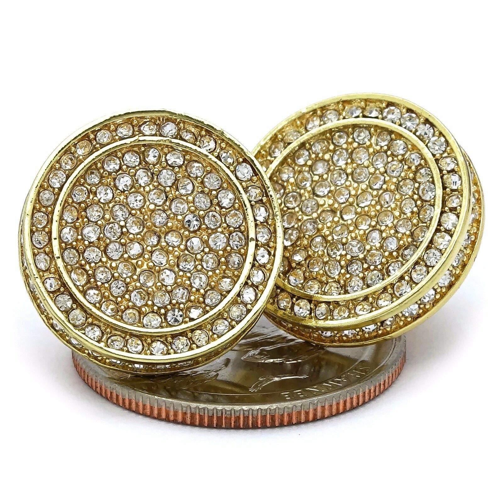 Screw Back 17mm Iced Out Circle Round