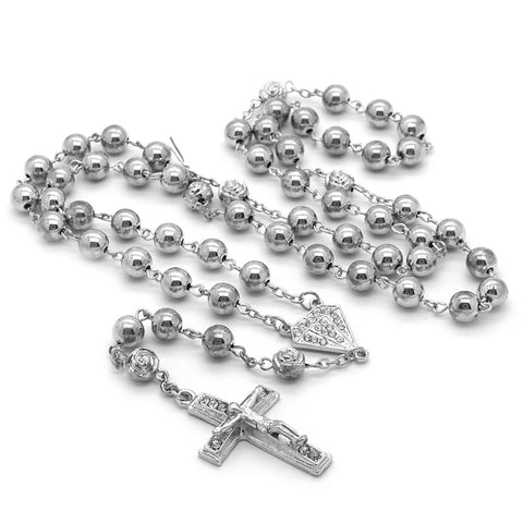 SILVER DIAMOND SHAPE ROSARY
