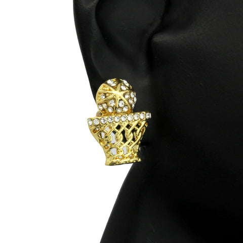 Cz BasketBall GOLD FILLED EARRINGS