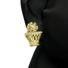 Cz BasketBall GOLD FILLED EARRINGS