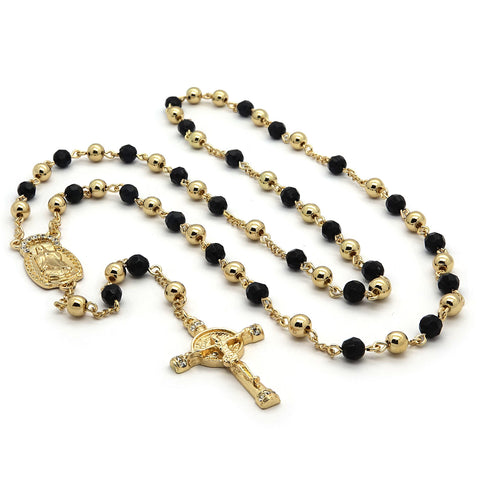GOLD - BLACK GUADALUPE ROSARY