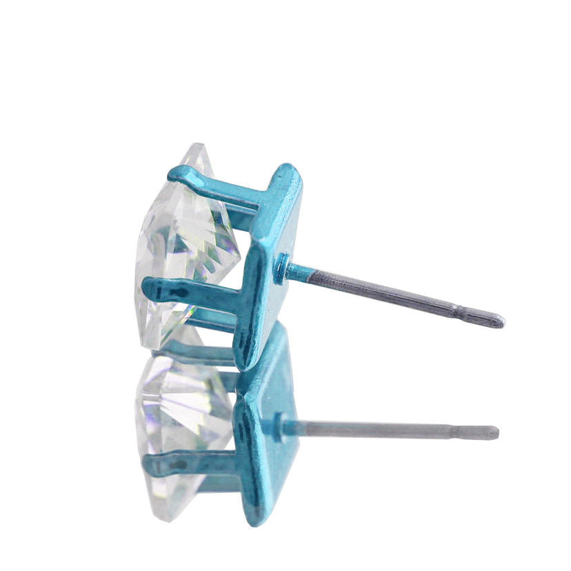 Blue Cz Square 12pcs