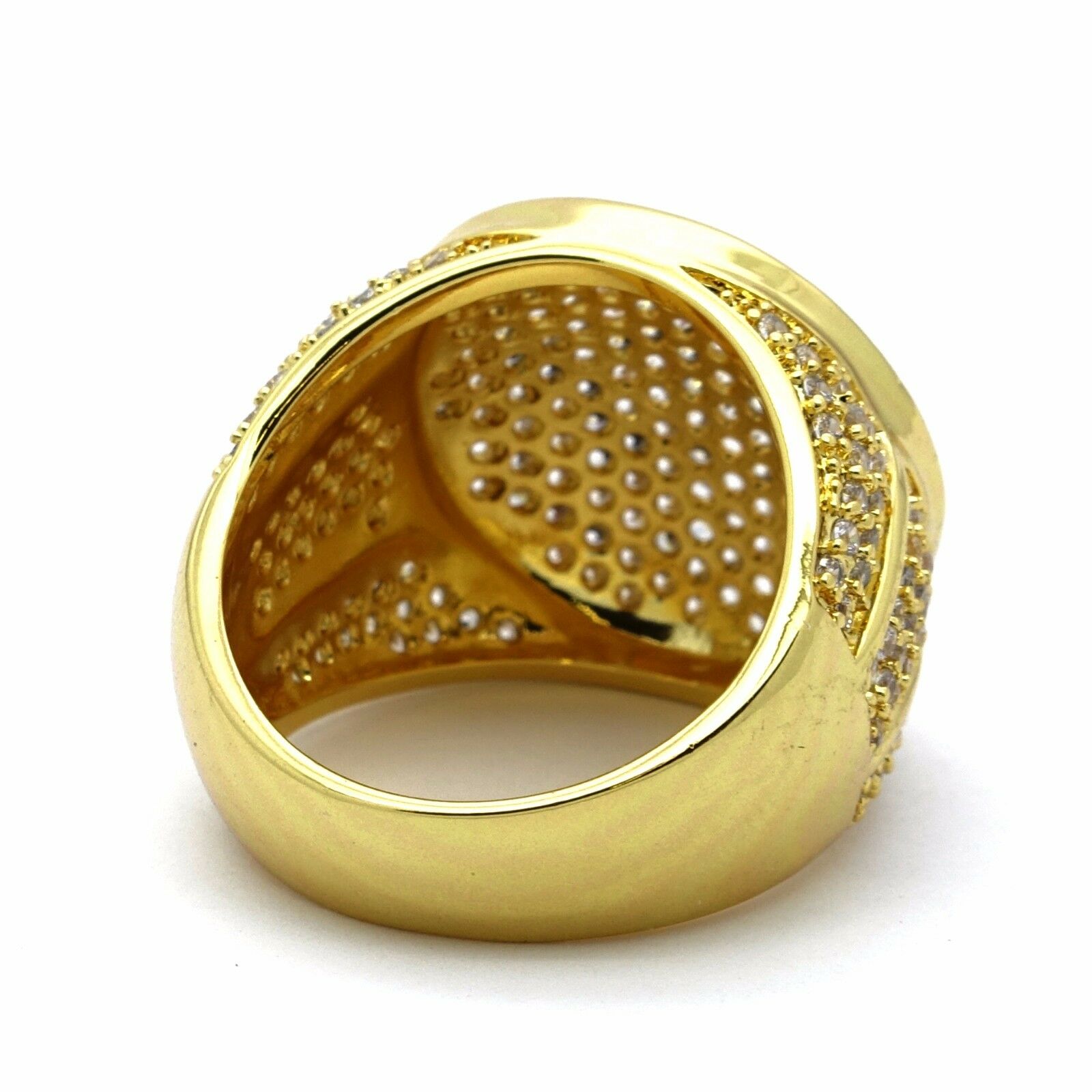 GOLD ROUND ICED OUT