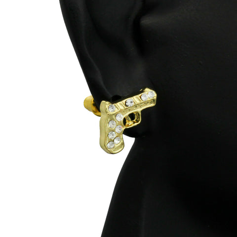 Cz Pistol GOLD FILLED EARRINGS