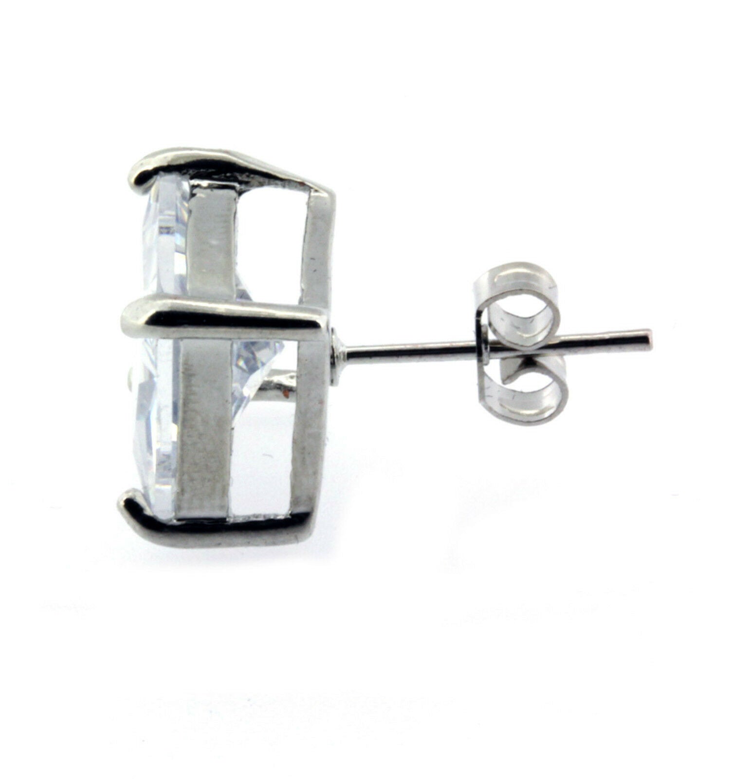 White Gold Cz Square Cubic 12 pcs