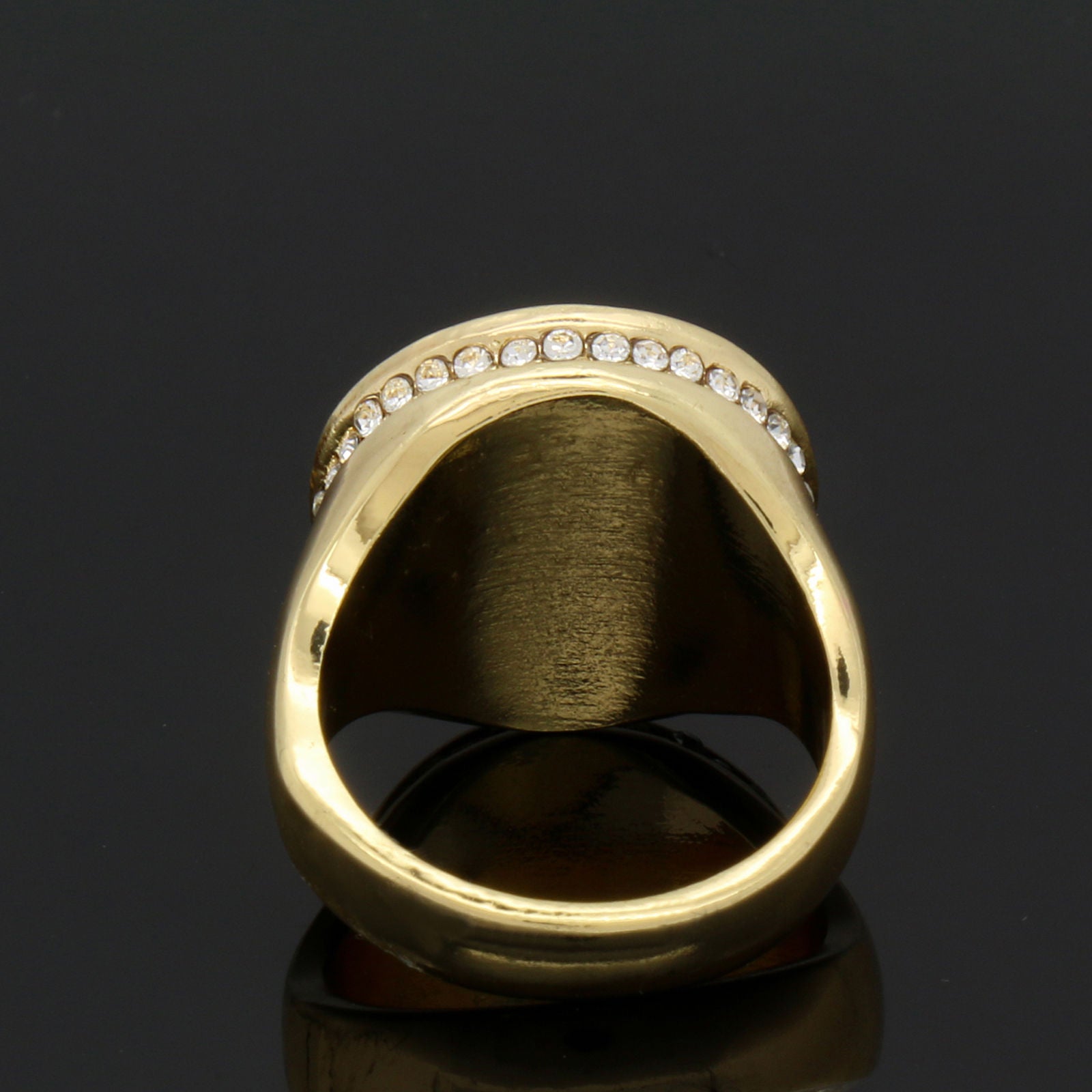 GOLD ROUND SILVER STARDUST CZ
