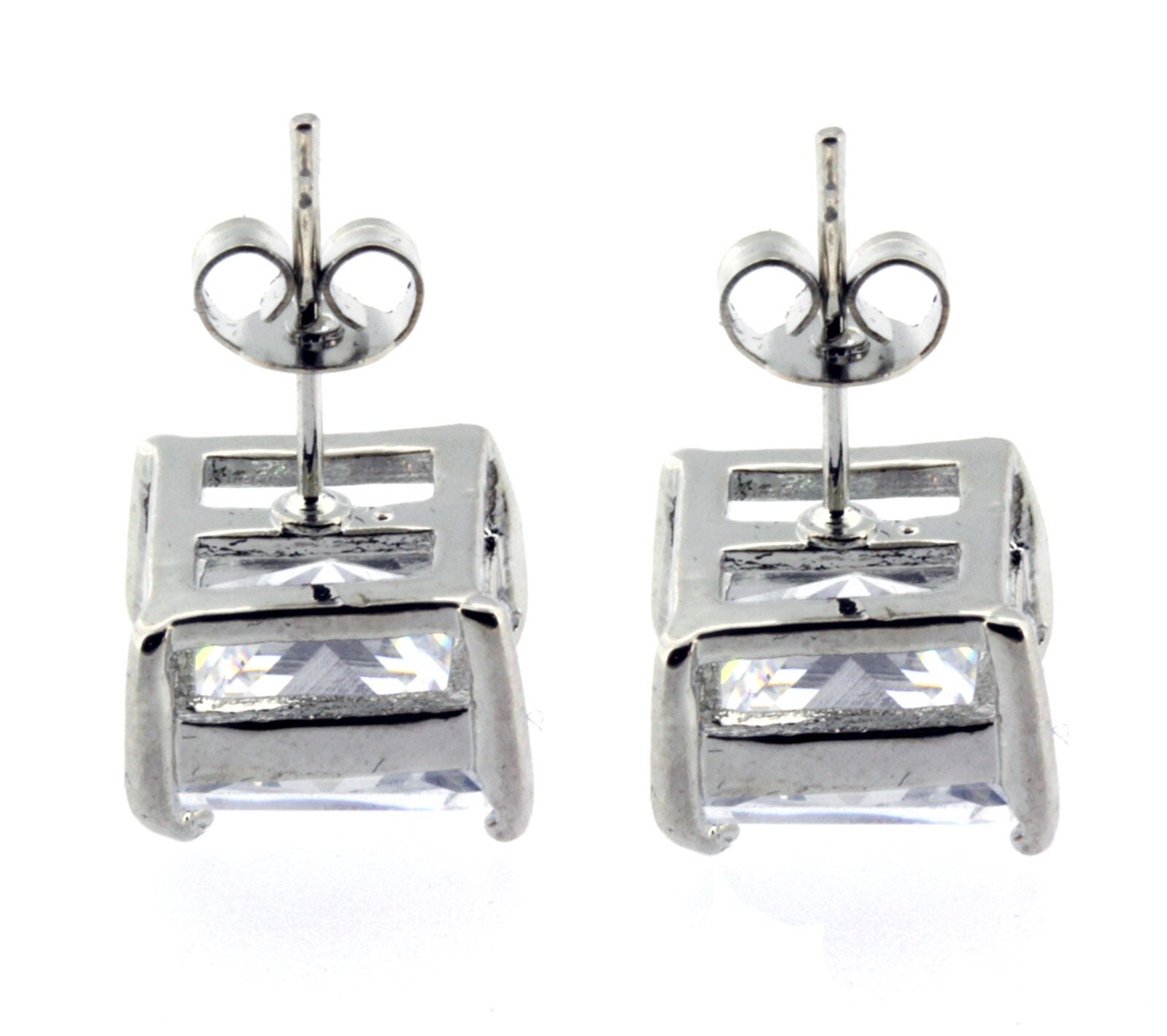 White Gold Cz Square Cubic 12 pcs