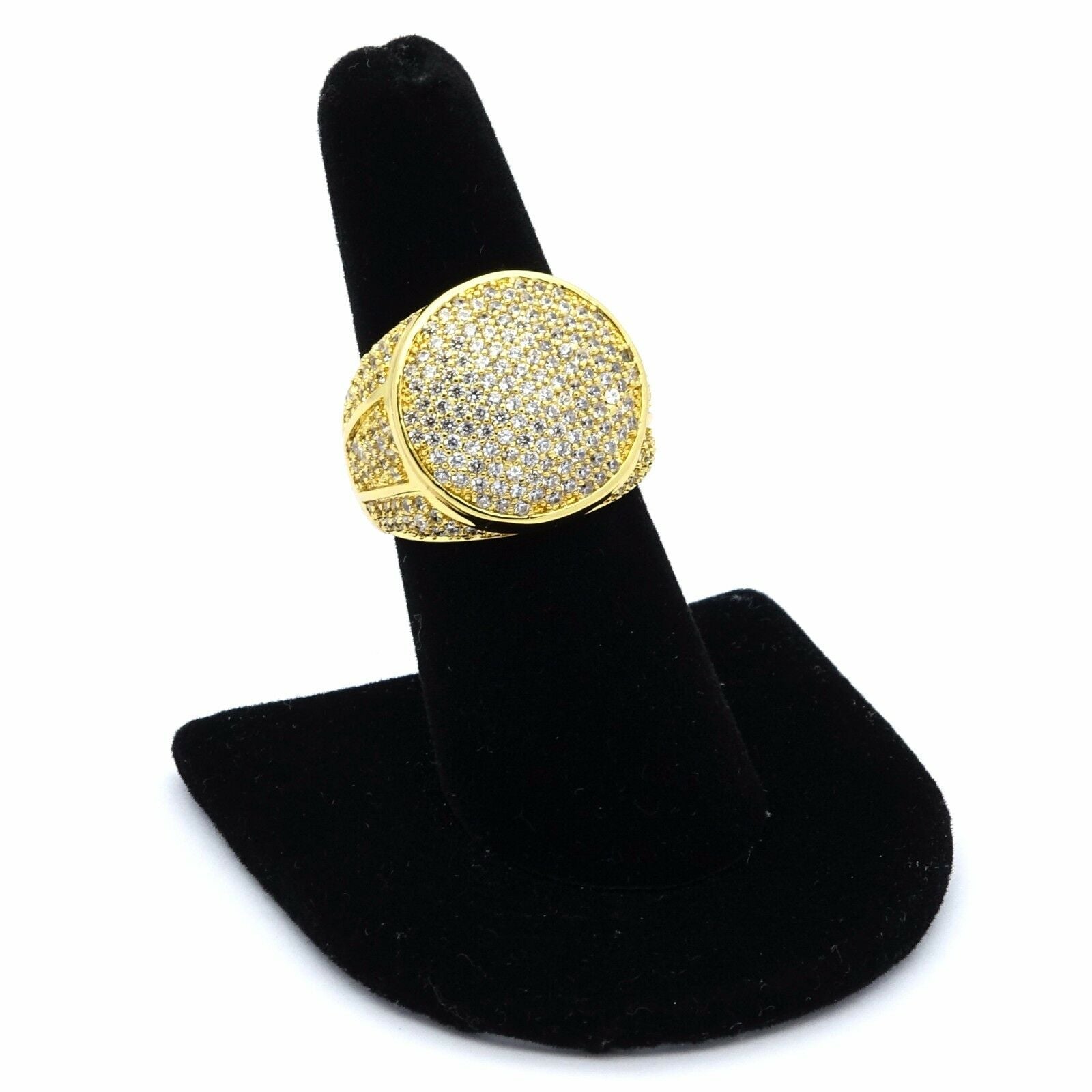 GOLD ROUND ICED OUT