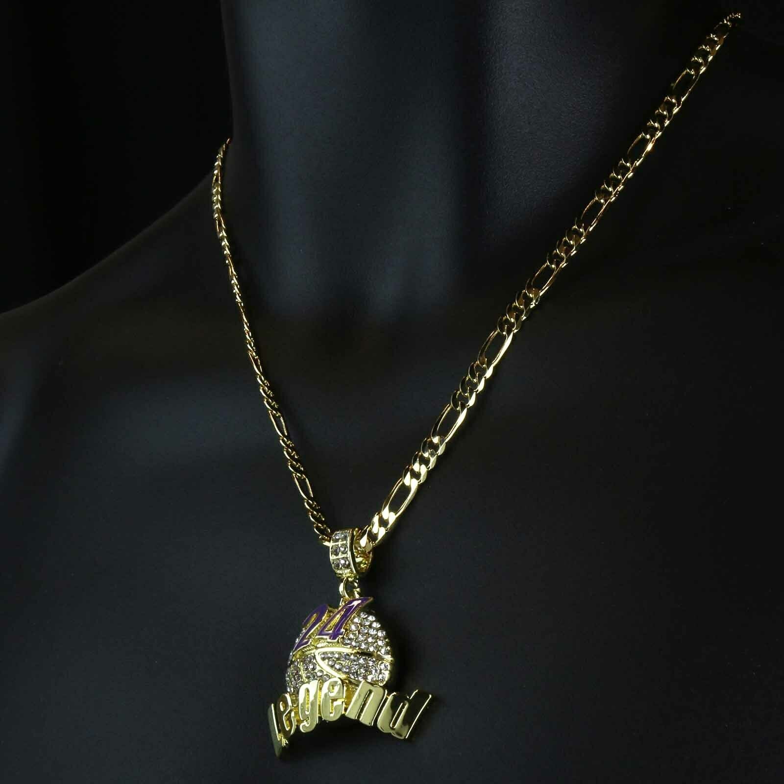 Gold / Purple #24 Legend Basketball Pendant with Rope Chain