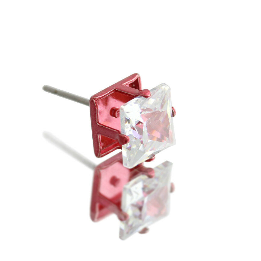 Red Cz Square 2mm-6mm 5 Pcs set