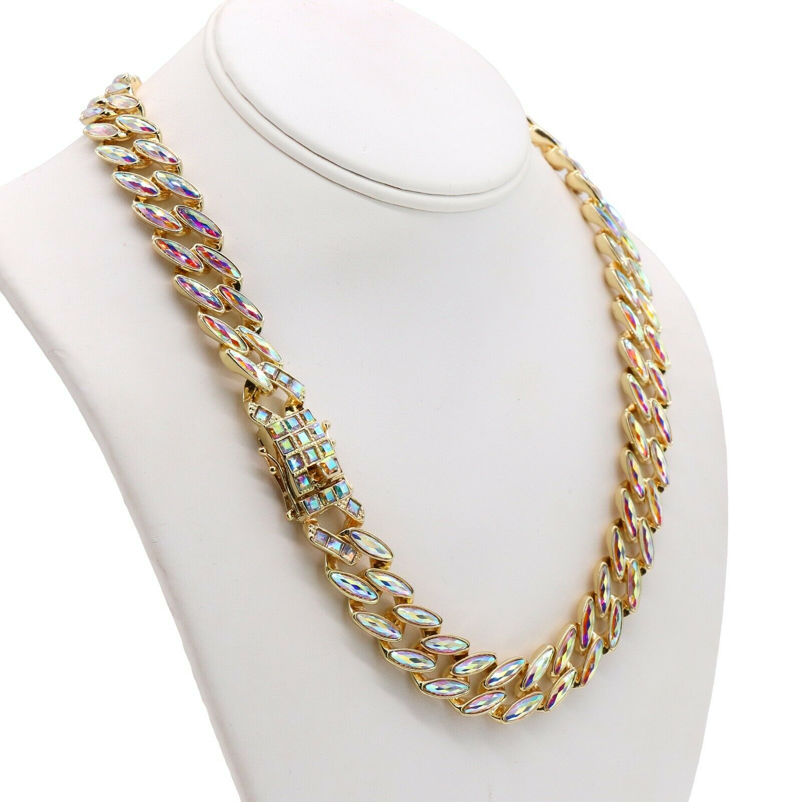 Gold Plated High Fashion AB Cuban Tennis Choker Chains & Young CEO Cz Letter Pendant