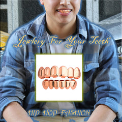 18k ROSE GOLD TOP & BOTTOM PLAIN GRILLZ