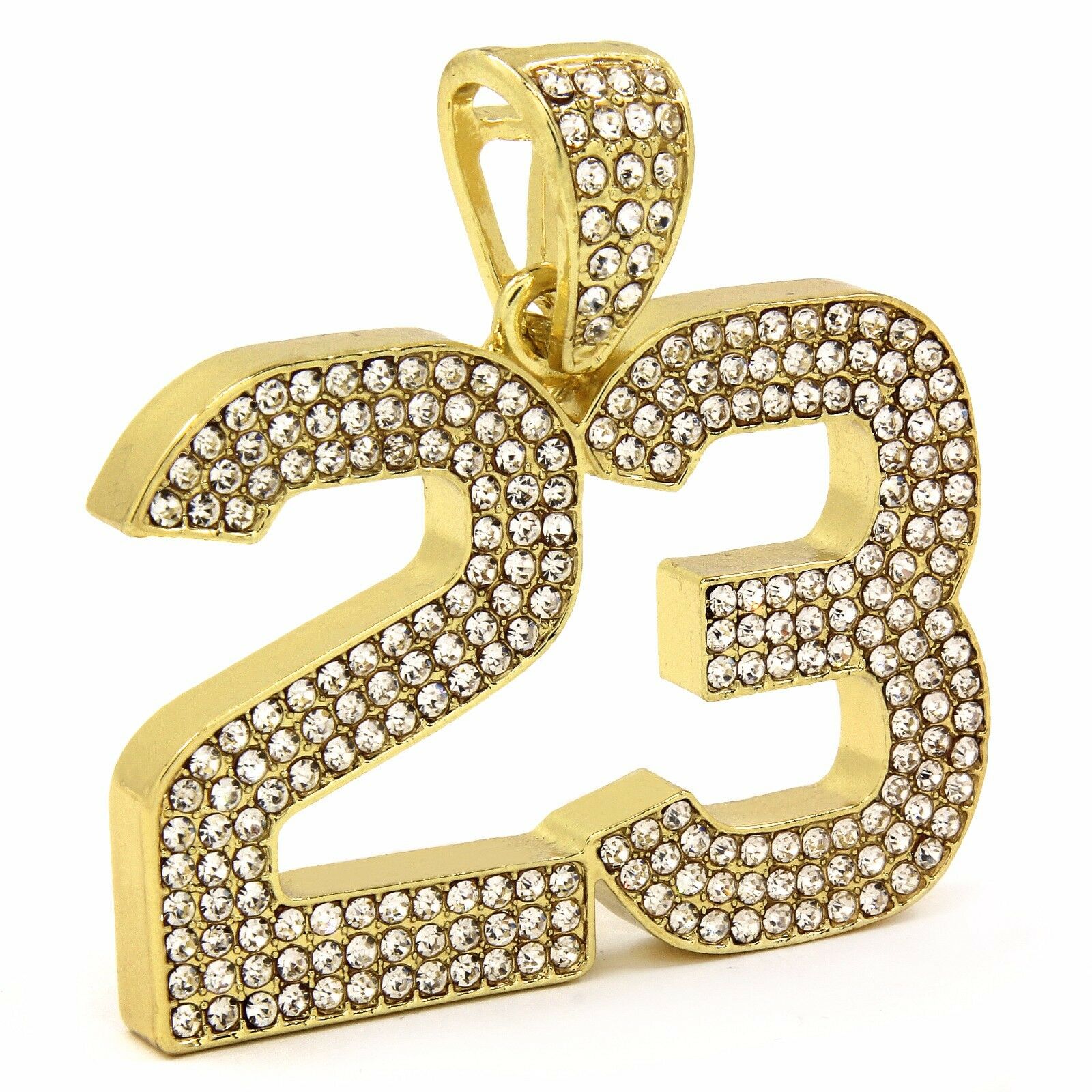 Gold 23 Pendant Necklace – 10mm Miami Cuban Link Chain (30")