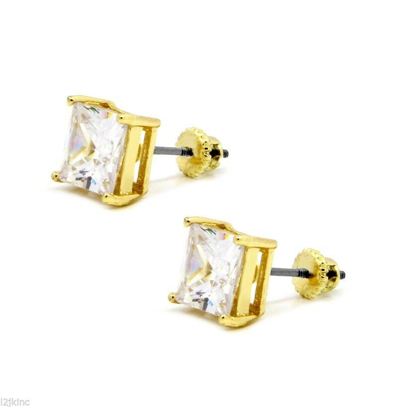 Gold Cz Square Cubic 6pcs