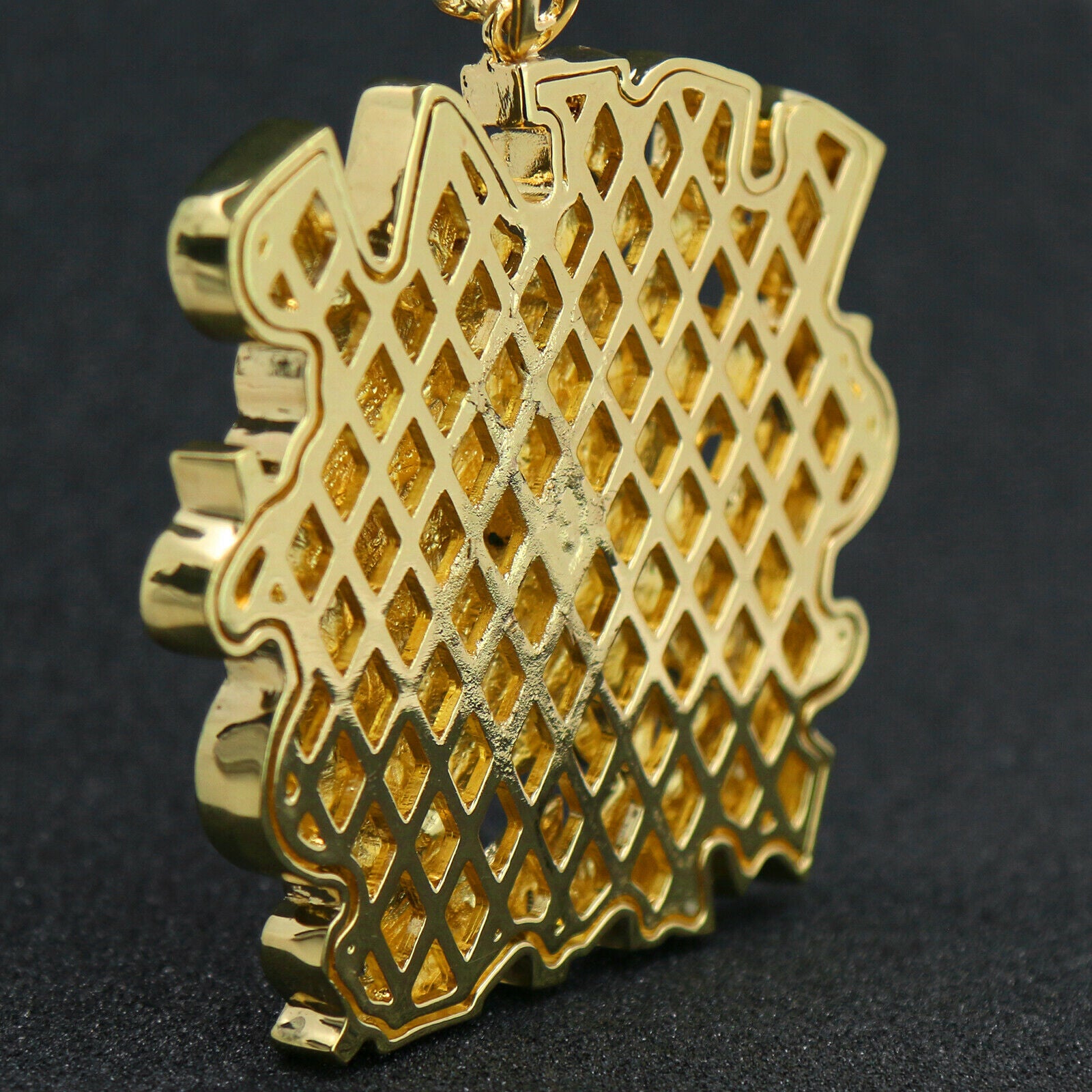 4PC Set – Bread Winner Pendant with Gold CZ Cuban, Tennis & Rope Chains