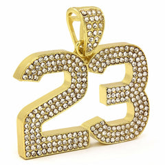 Gold 23 Pendant Necklace – 10mm Miami Cuban Link Chain (30")