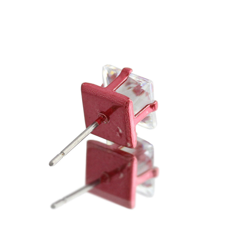 Red Cz Square 2mm-6mm 5 Pcs set