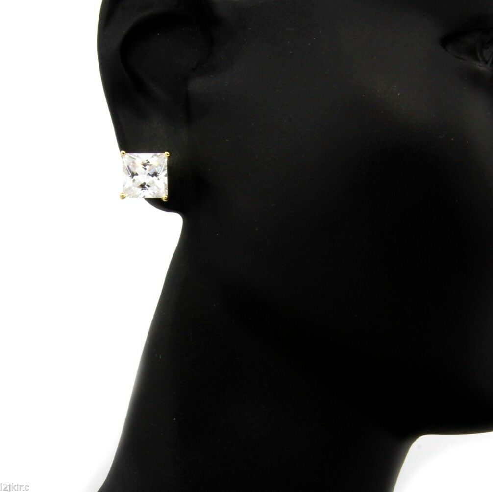 White Gold Cz Square Cubic 12 pcs