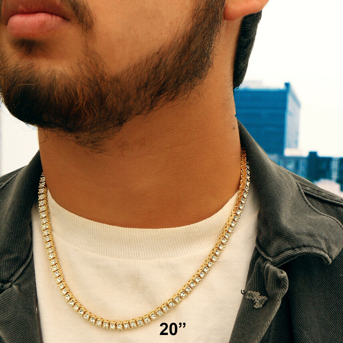 Gold Plated High Fashion AB Cuban Tennis Choker Chains & Young CEO Cz Letter Pendant