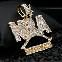 NbA Never Brock Again 4 Pcs Set Cuban, Tennis & Rope Chain Bundle Gold PT