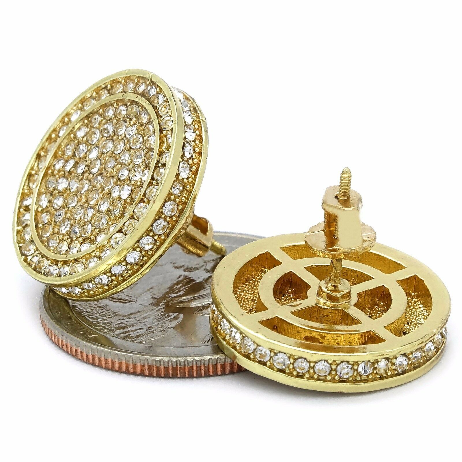 Screw Back 17mm Iced Out Circle Round