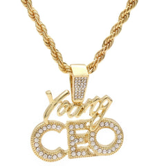 Young CEO 4 Pcs Set Cuban, Tennis & Rope Chain Bundle Gold PT