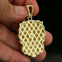 3pc Men's Gold Plated Cz Thick Lion Face w/ Cz Cuban & Thin Tennis Chain 22"/24