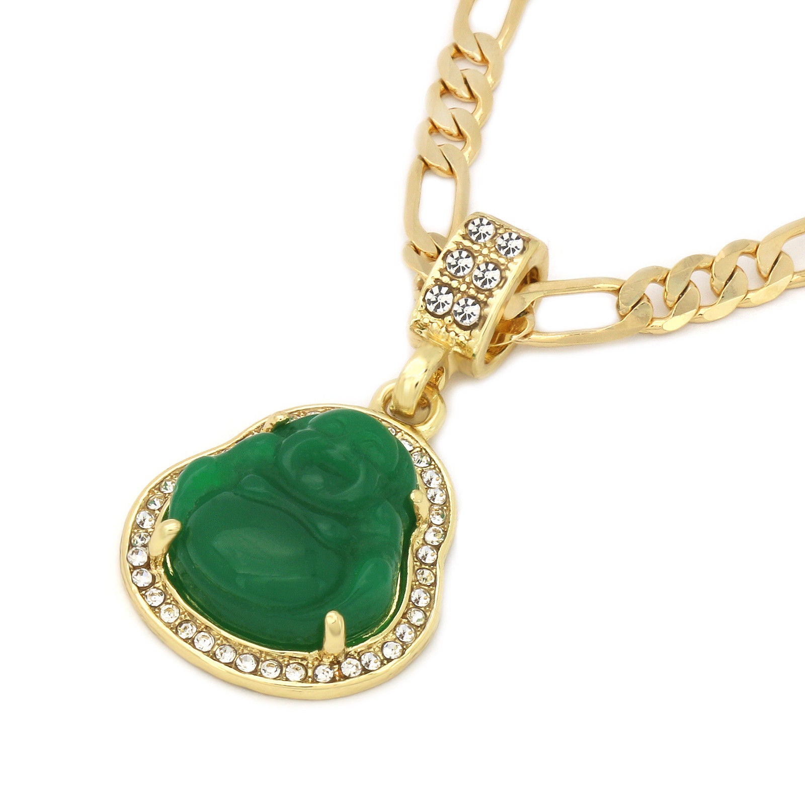 BUDDHA PENDANT ON FIGARO CHAIN