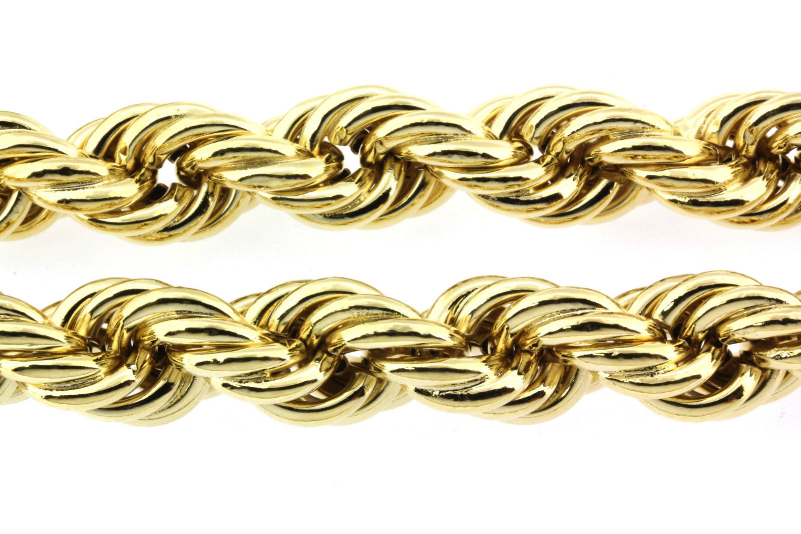 24k Real Gold Plated Rope Chain Necklace 36" Inches 14mm-25mm