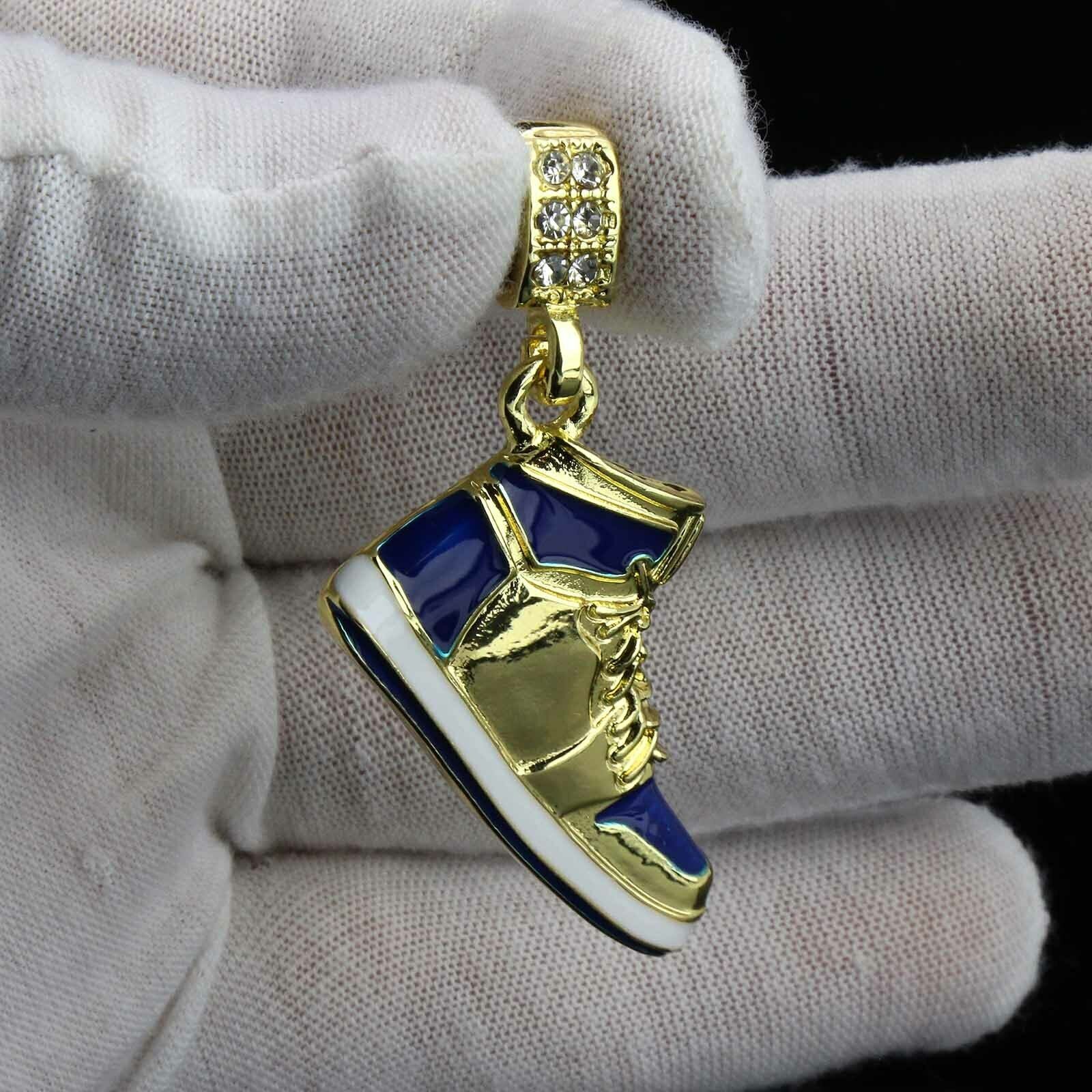 Retro Blue Shoe Pendant 20" Inch 4mm Rope Choker Chain