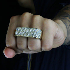 GOLD 2 FINGER KNUCKLE ICED