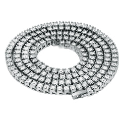 White GOLD TENNIS CHAIN 18" 20" 24" 30"