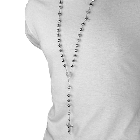 SILVER DIAMOND SHAPE ROSARY