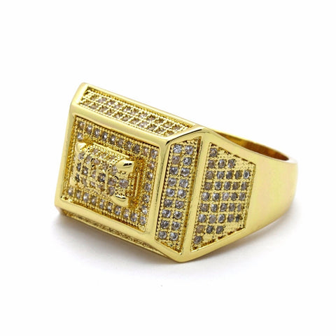 GOLD RECTANGLE 3D DOME ICED