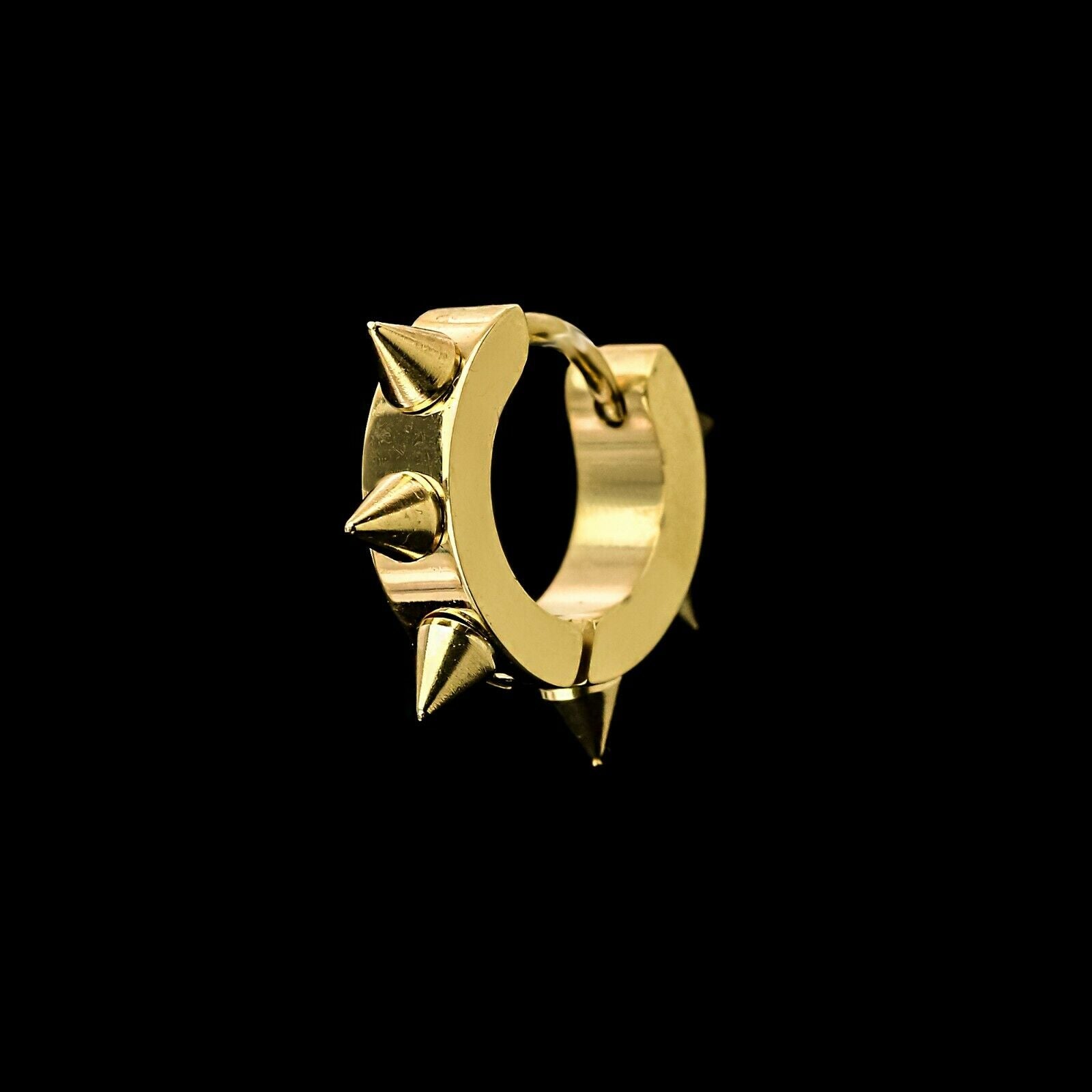 Small Spiked 18k Gold Stainless Steel Plain Earring