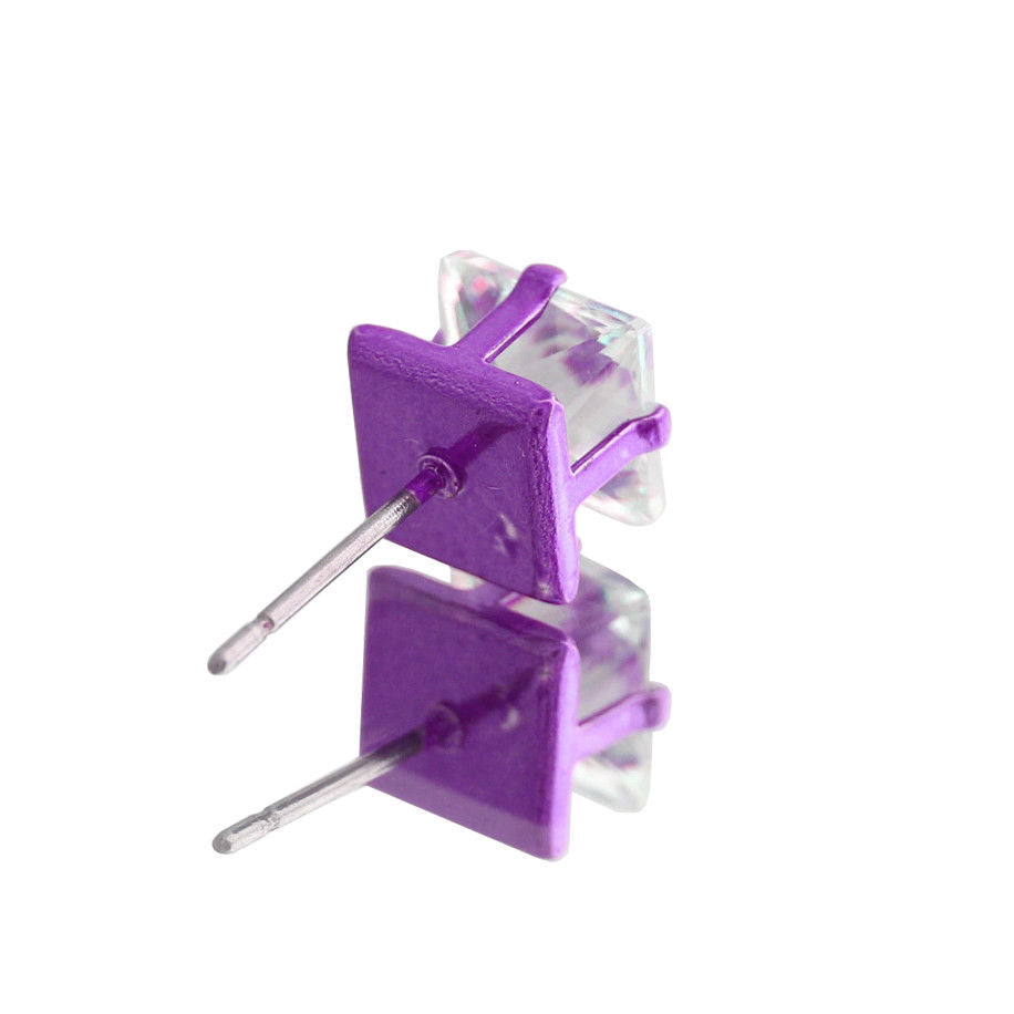 Purple Cz Square 12pcs