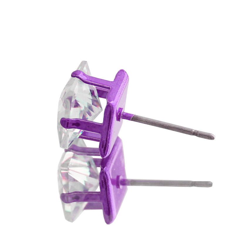 Purple Cz Square 12pcs