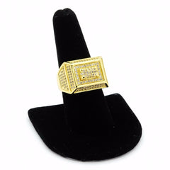 GOLD RECTANGLE 3D DOME ICED