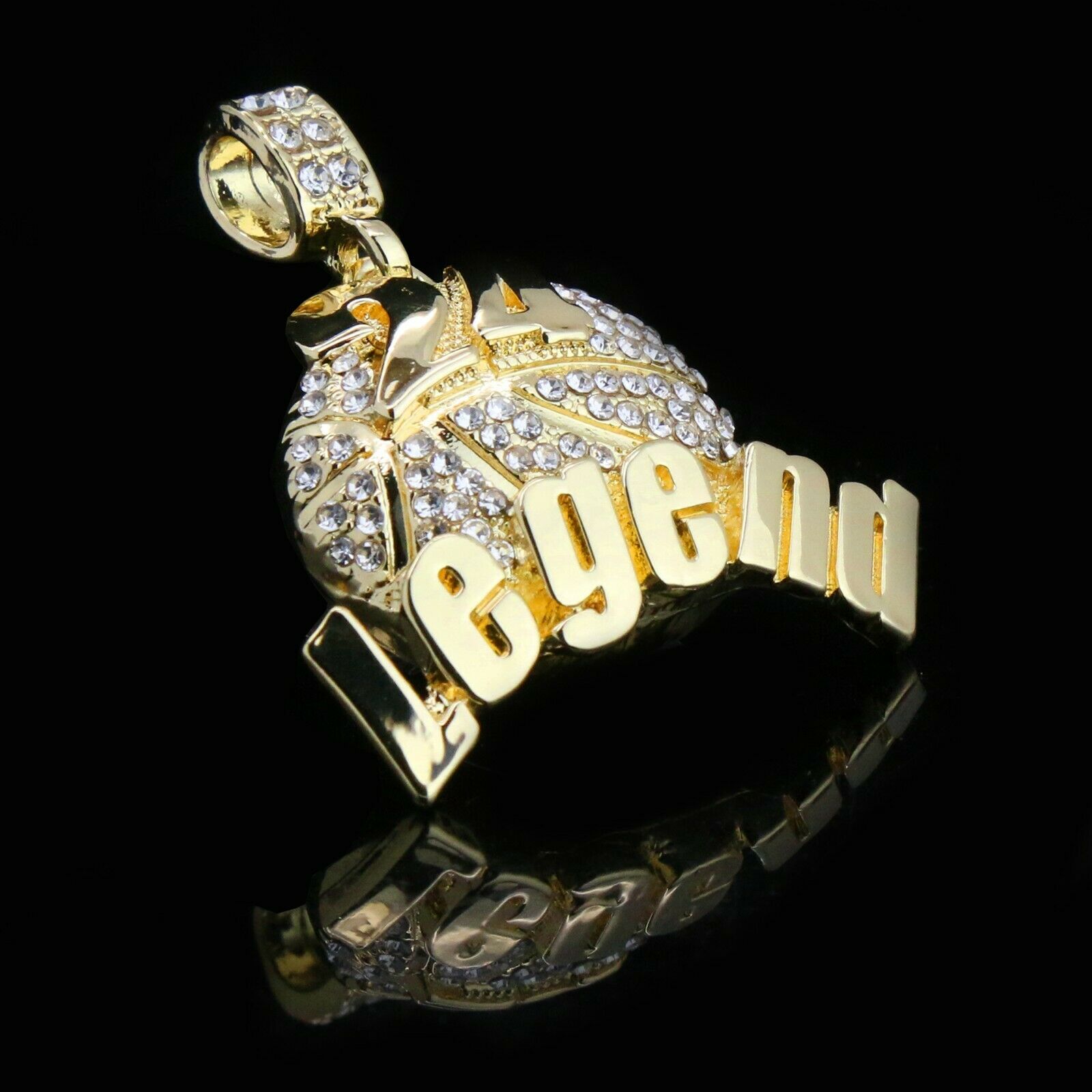 Gold #24 Legend Basketball Pendant with Rope Chain