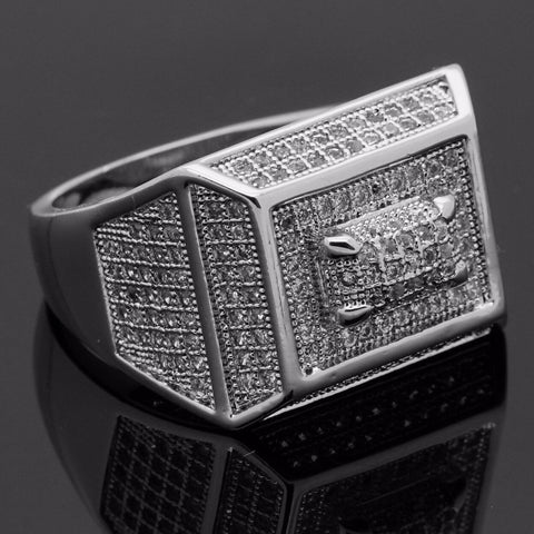 SILVER 3D RECTANGLE ICED