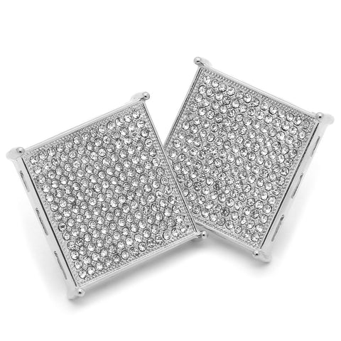 Silver Cz Flat Square Kite 13 Row