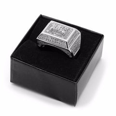 SILVER 3D RECTANGLE ICED