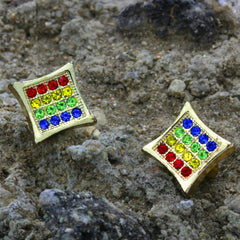 Cz Rainbow Kite GOLD FILLED EARRINGS