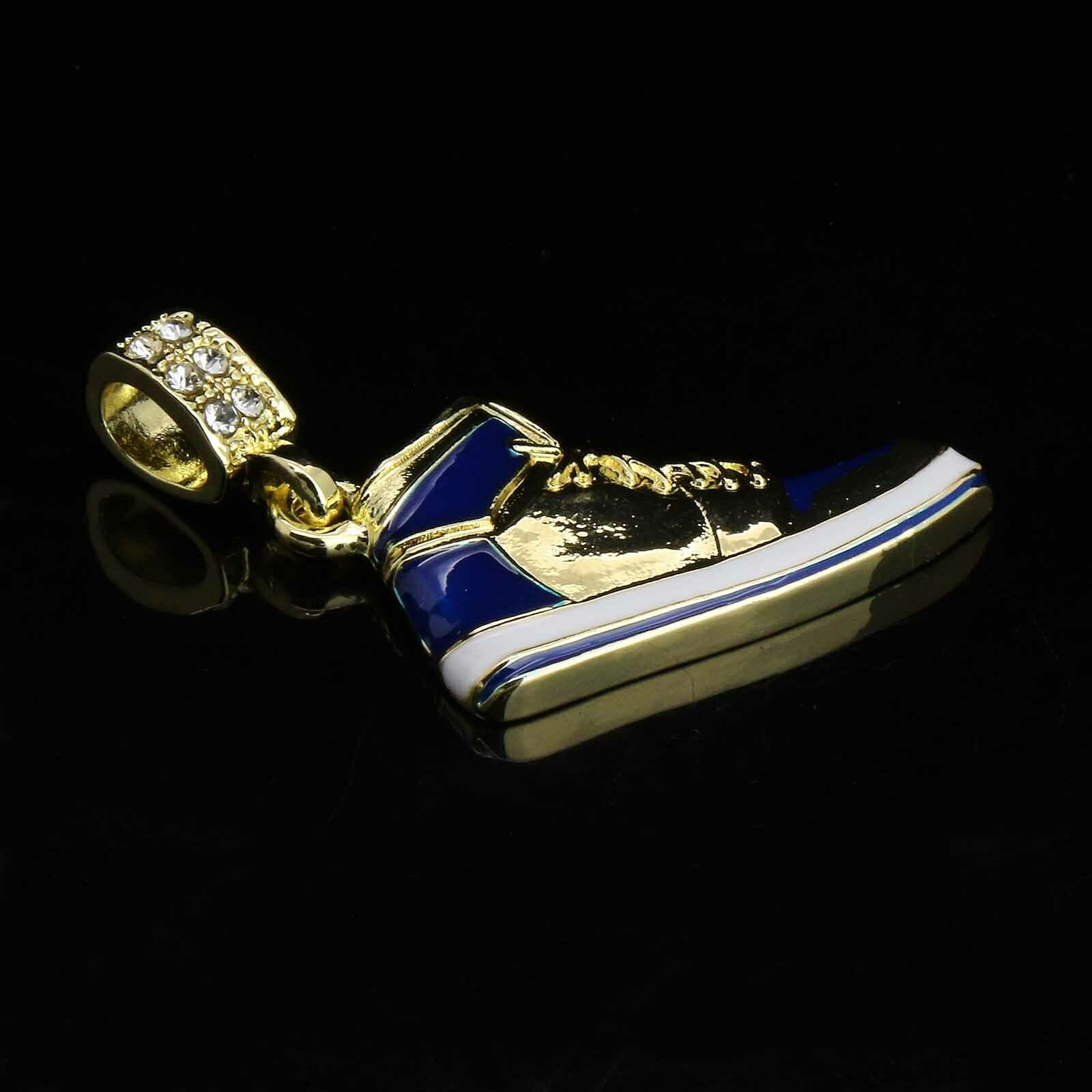 Retro Blue Shoe Pendant 20" Inch 4mm Rope Choker Chain