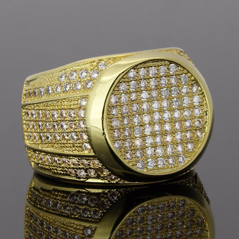 GOLD ROUND FLAT FACE ICED