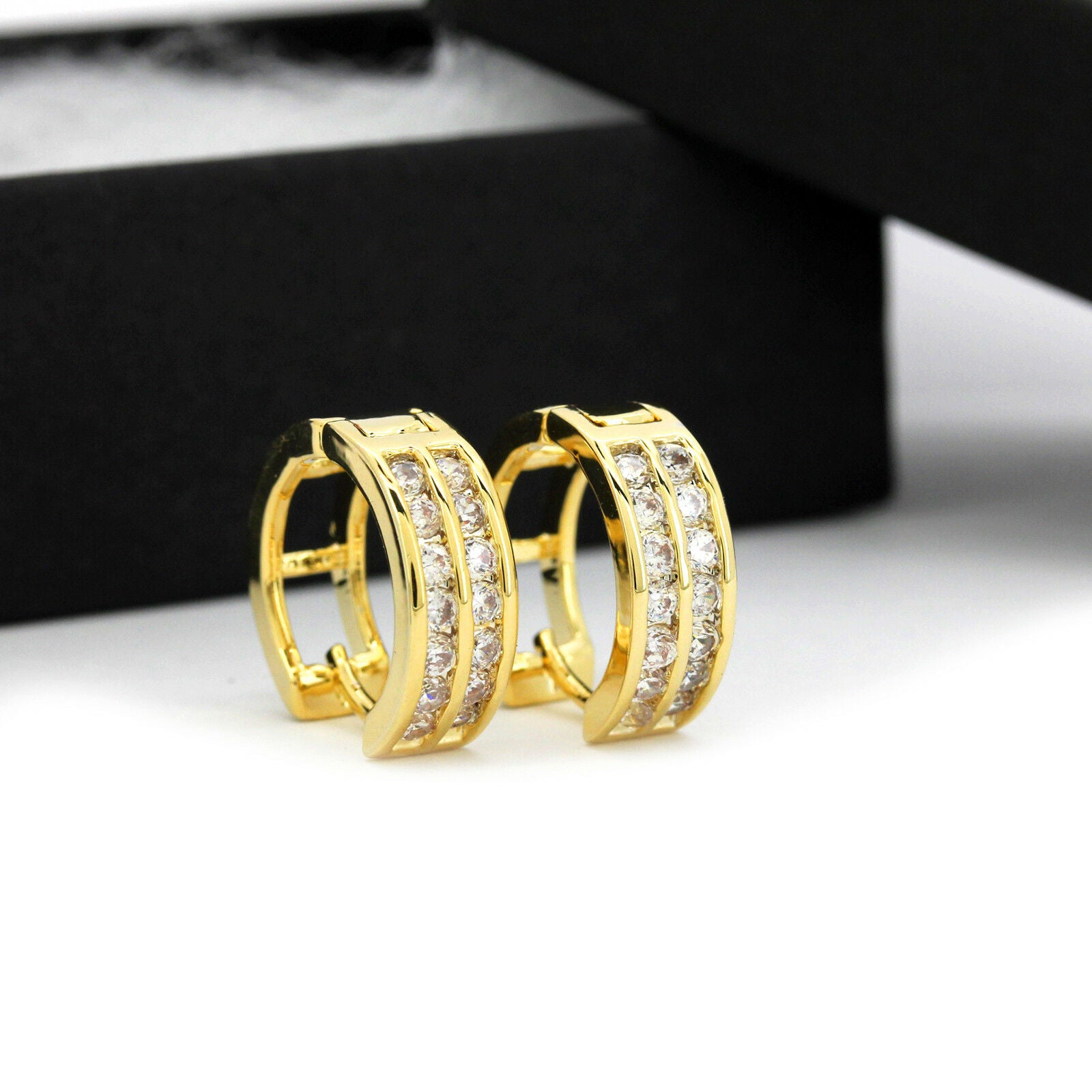 Huggie Hoop 2 Row GOLD FILLED EARRINGS